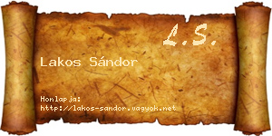 Lakos Sándor névjegykártya