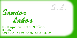 sandor lakos business card